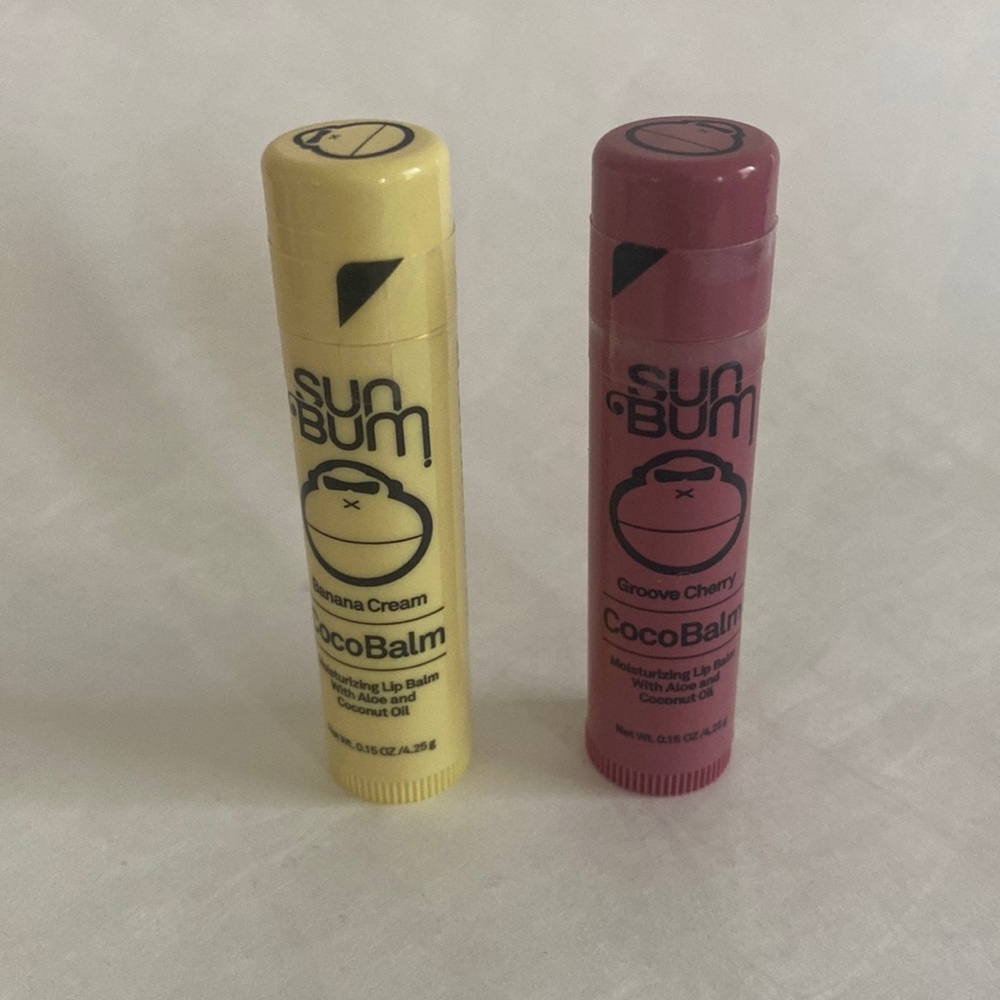 SUN BUM 2p Coco Balm Lip Balm Chap Stick Banana Cream Groove Cherry